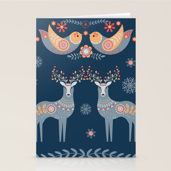 Nordic Winter Blue Stationery Card Gallery Image 2