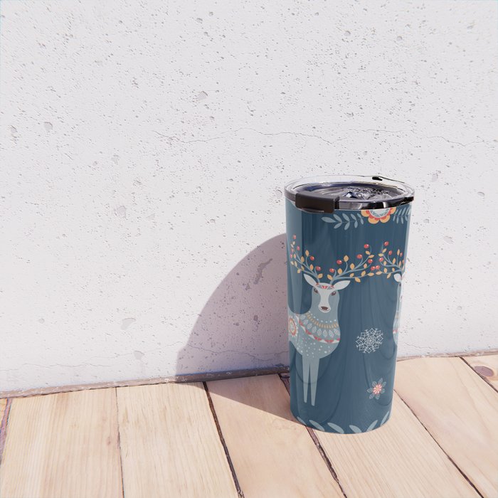 Nordic Winter Blue Travel Mug Gallery Image 4