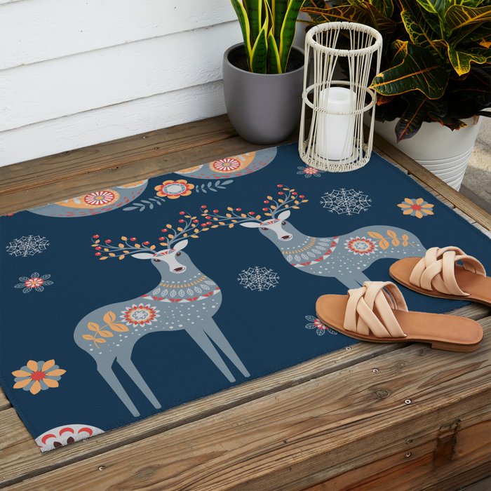 Nordic Winter Blue Outdoor Rug Gallery Image 2