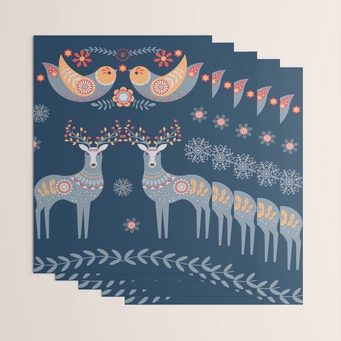 Nordic Winter Blue Wrapping Paper Gallery Image 3