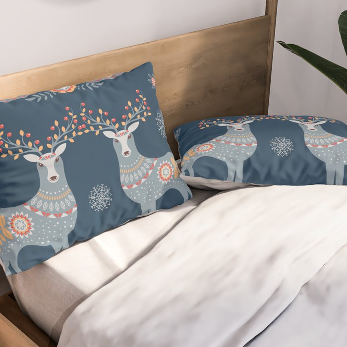 Nordic Winter Blue Pillow Sham Gallery Image 2