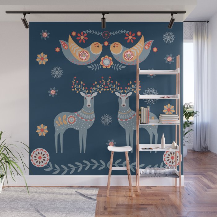 Nordic Winter Blue Wall Mural Gallery Image 1