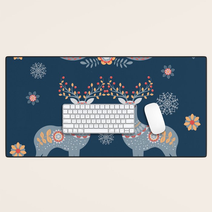 Nordic Winter Blue Desk Mat Gallery Image 1