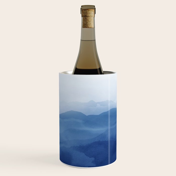 Abstract Watercolor Blue, Watercolor Mountains, Art Print By Synplus Wine Chiller Gallery Image 3