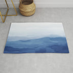 Abstract Watercolor Blue, Watercolor Mountains, Art Print By Synplus Rug Gallery Image 1