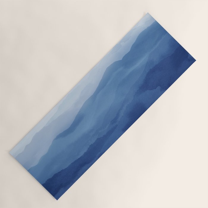 Abstract Watercolor Blue, Watercolor Mountains, Art Print By Synplus Yoga Mat