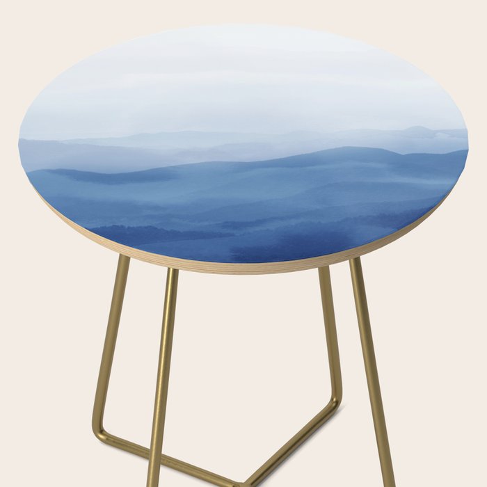 Abstract Watercolor Blue, Watercolor Mountains, Art Print By Synplus Side Table Gallery Image 2