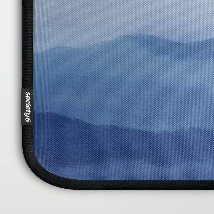 Abstract Watercolor Blue, Watercolor Mountains, Art Print By Synplus Laptop Sleeve Gallery Image 3