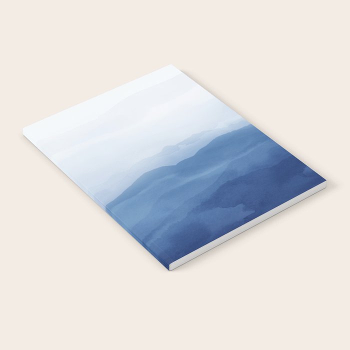 Abstract Watercolor Blue, Watercolor Mountains, Art Print By Synplus Notebook Gallery Image 2