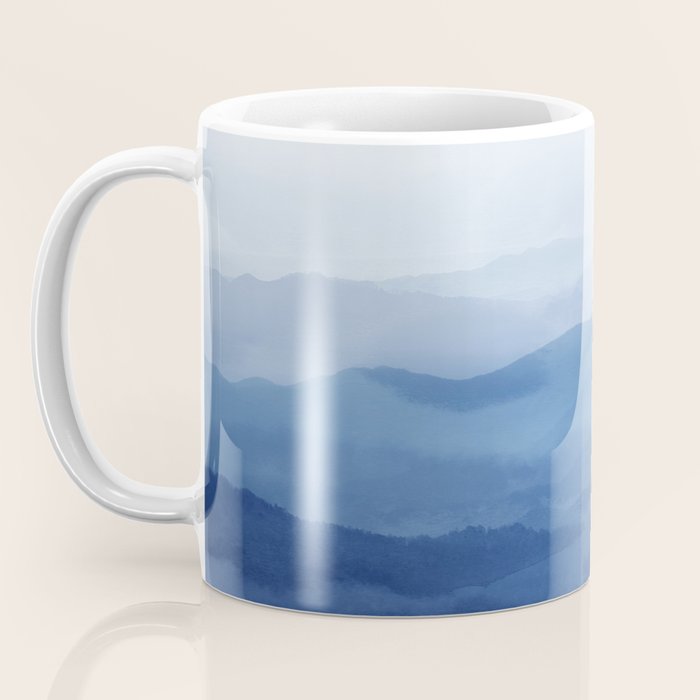 Abstract Watercolor Blue, Watercolor Mountains, Art Print By Synplus Coffee Mug Gallery Image 3