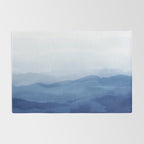 Abstract Watercolor Blue, Watercolor Mountains, Art Print By Synplus Rug Gallery Image 2