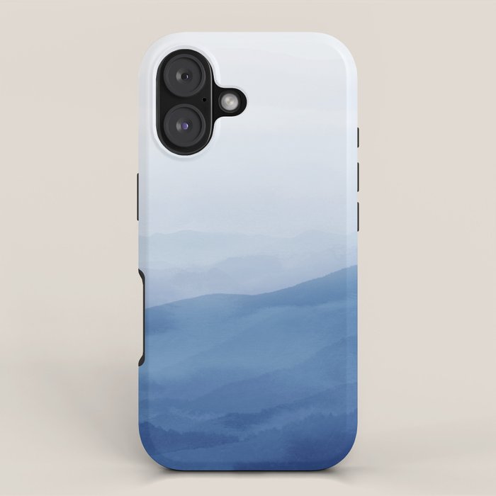 Abstract Watercolor Blue, Watercolor Mountains, Art Print By Synplus iPhone Case Gallery Image 1