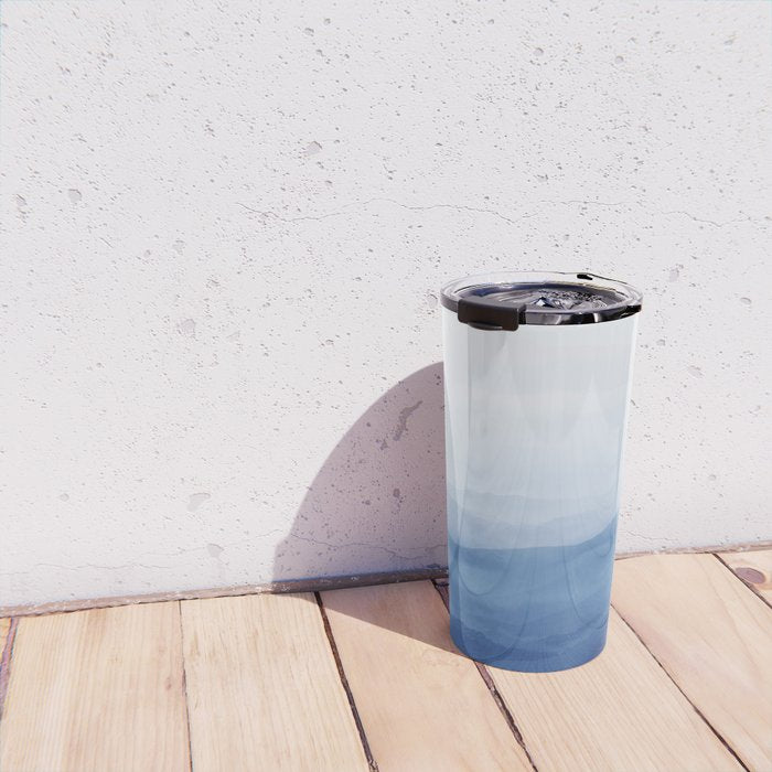 Abstract Watercolor Blue, Watercolor Mountains, Art Print By Synplus Travel Mug Gallery Image 4