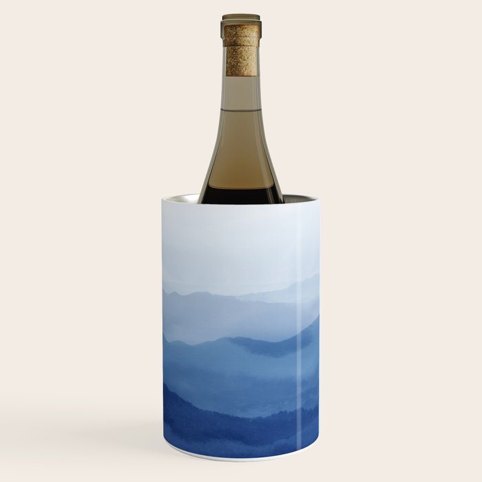 Abstract Watercolor Blue, Watercolor Mountains, Art Print By Synplus Wine Chiller Gallery Image 2