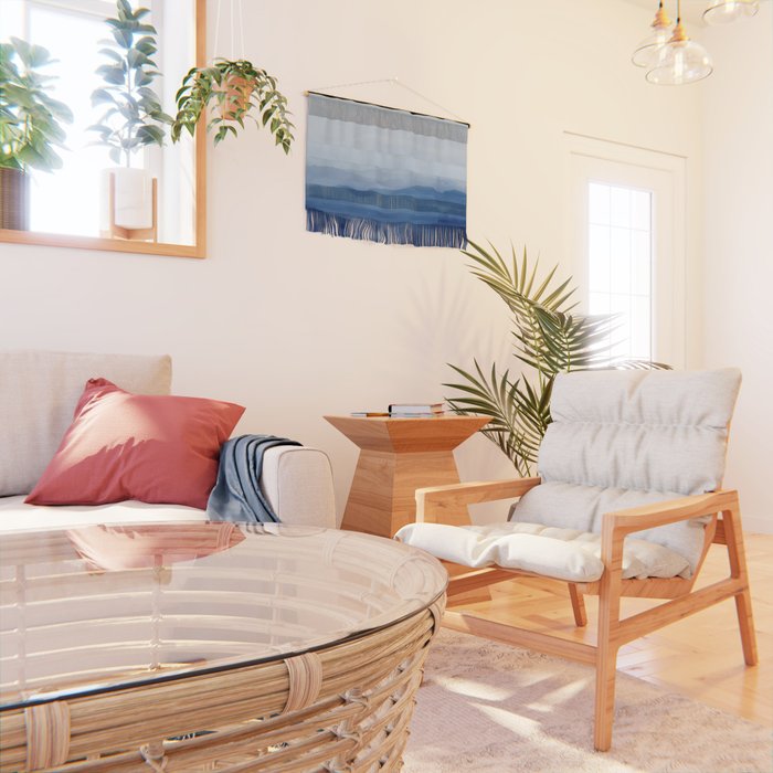 Abstract Watercolor Blue, Watercolor Mountains, Art Print By Synplus Wall Hanging Gallery Image 2