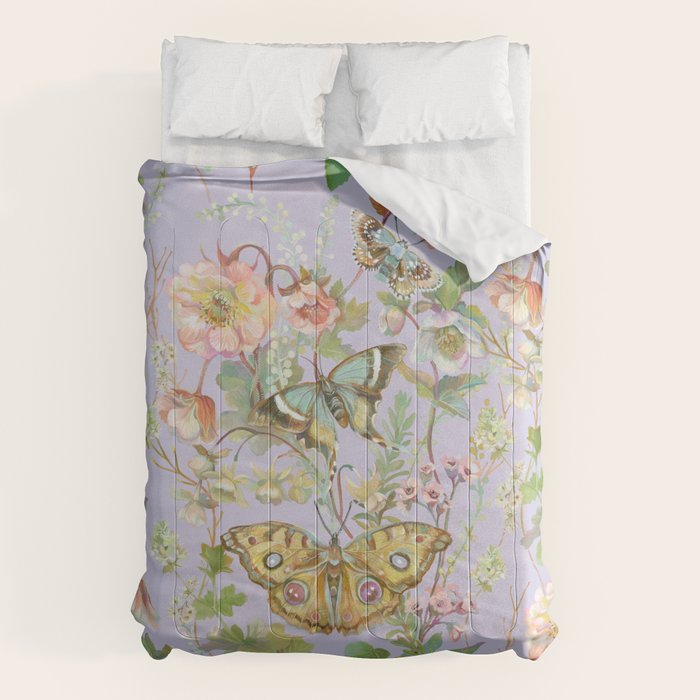 Butterfly Purple Garden Comforter Gallery Image 1