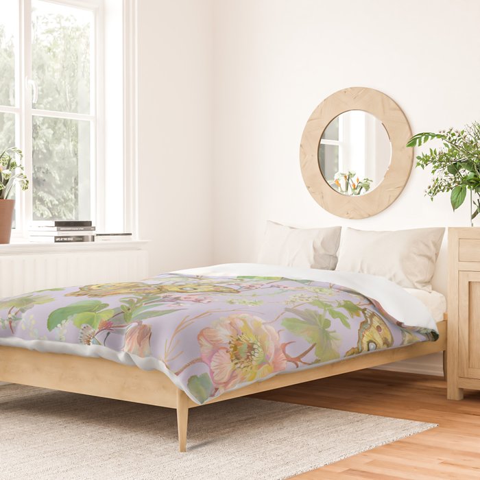 Butterfly Purple Garden Duvet Cover Gallery Image 2