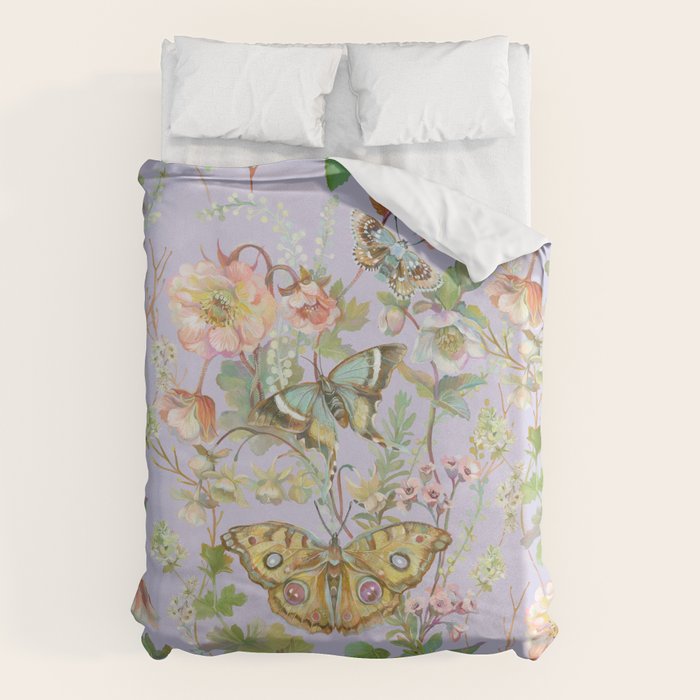 Butterfly Purple Garden Duvet Cover Gallery Image 1