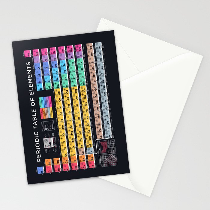 Periodic Table of Elements B - Black Stationery Card Gallery Image 2