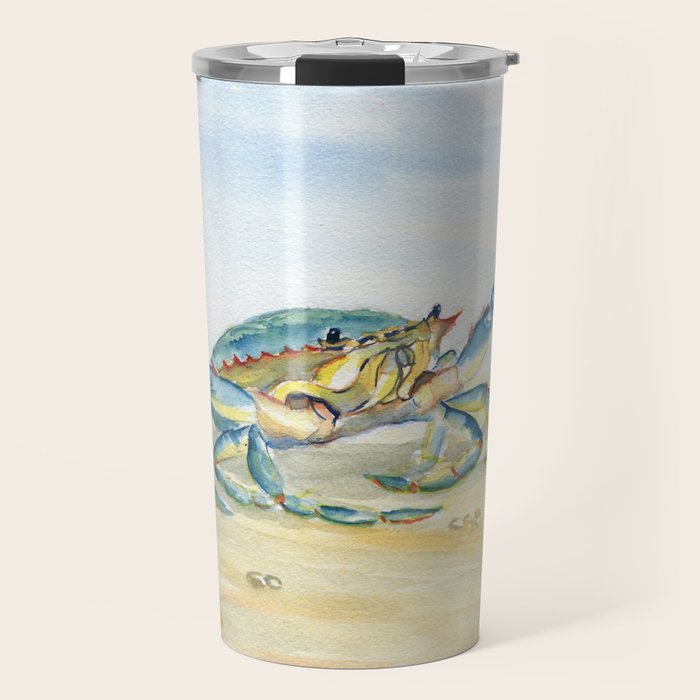 Colorful Blue Crab 2 Travel Mug Gallery Image 1