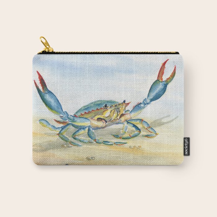 Colorful Blue Crab 2 Carry All Pouch Gallery Image 1