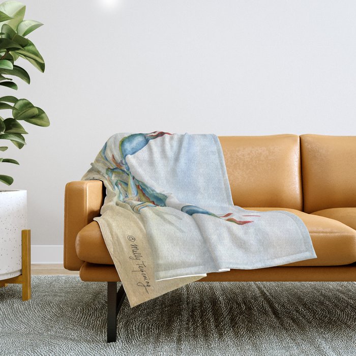 Colorful Blue Crab 2 Throw Blanket Gallery Image 1