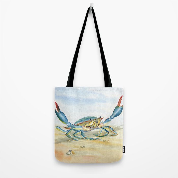 Colorful Blue Crab 2 Tote Bag Gallery Image 2