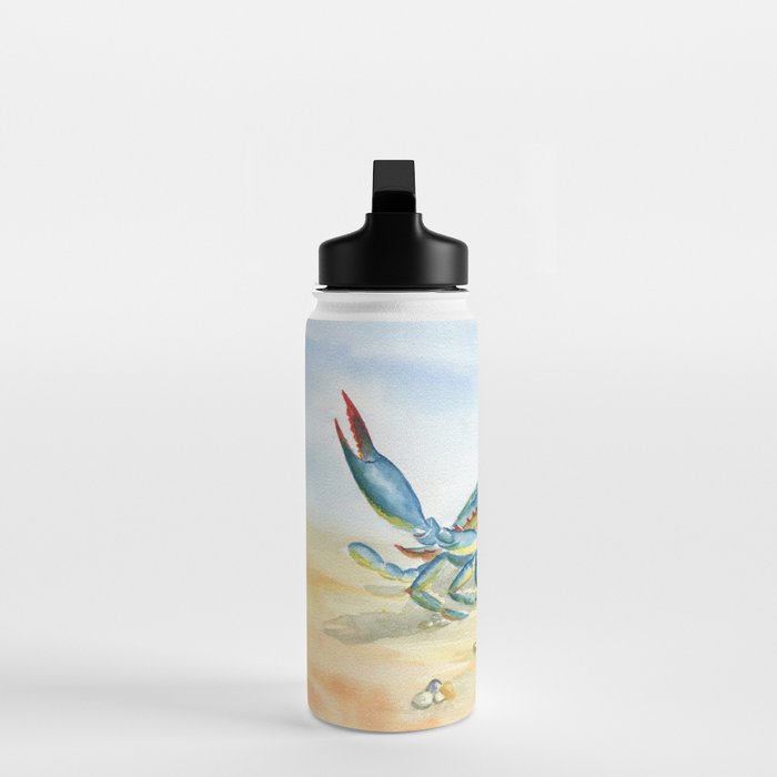 Colorful Blue Crab 2 Water Bottle Gallery Image 3