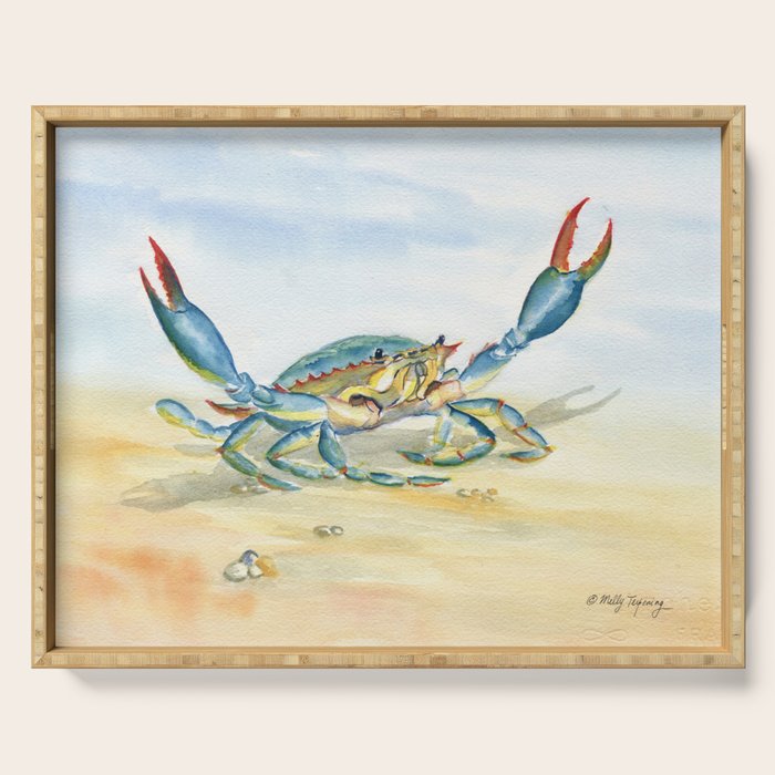 Colorful Blue Crab 2 Serving Tray Gallery Image 1