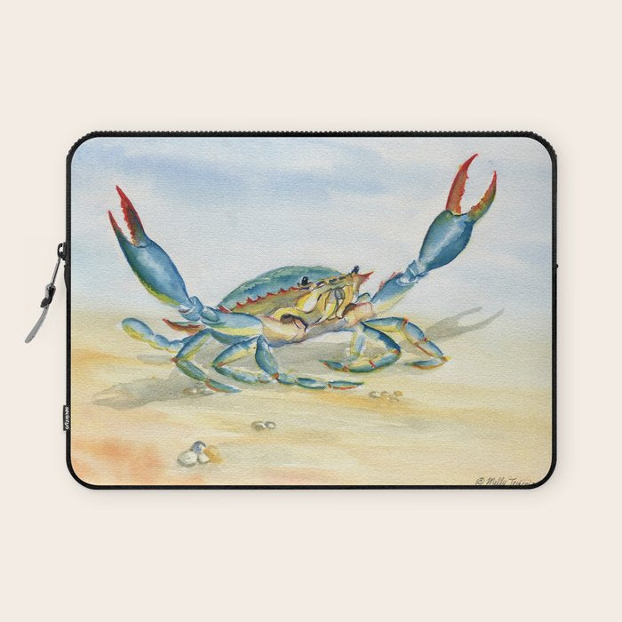 Colorful Blue Crab 2 Laptop Sleeve Gallery Image 1