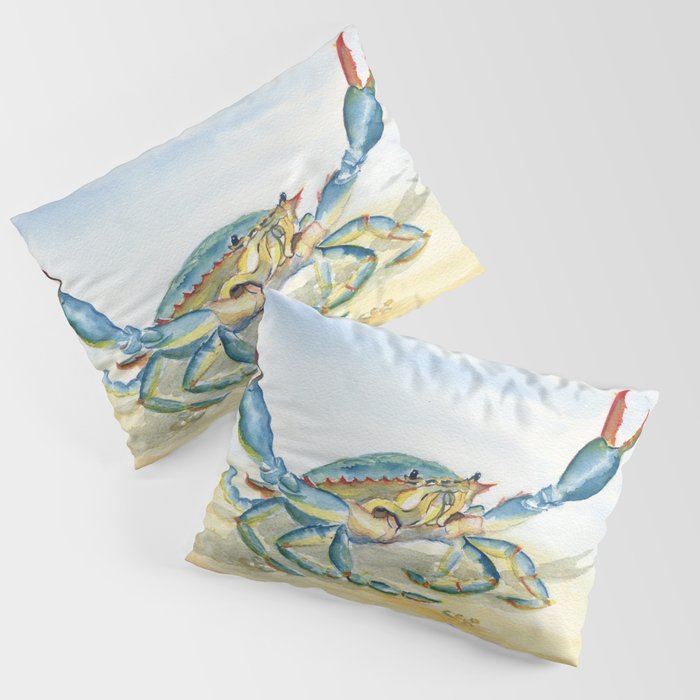 Colorful Blue Crab 2 Pillow Sham Gallery Image 3