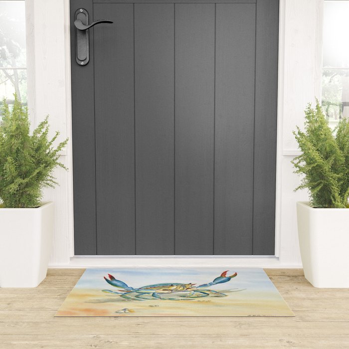 Colorful Blue Crab 2 Welcome Mat Gallery Image 3