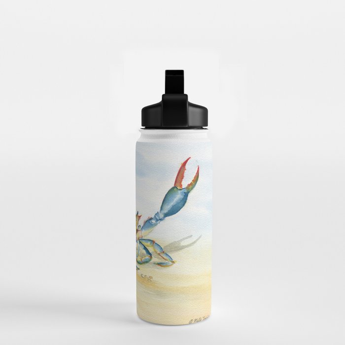 Colorful Blue Crab 2 Water Bottle Gallery Image 2