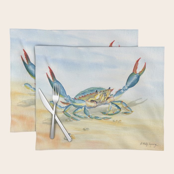 Colorful Blue Crab 2 Placemat Gallery Image 1