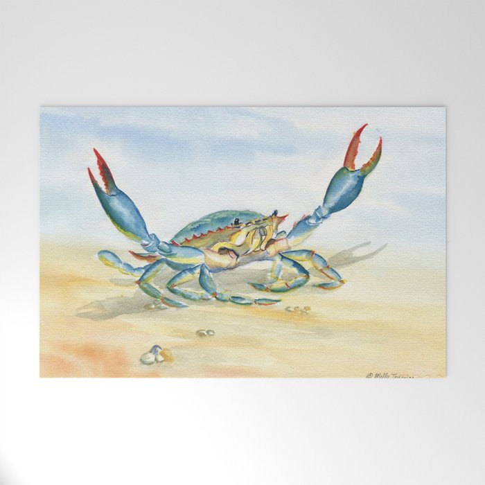 Colorful Blue Crab 2 Welcome Mat Gallery Image 1