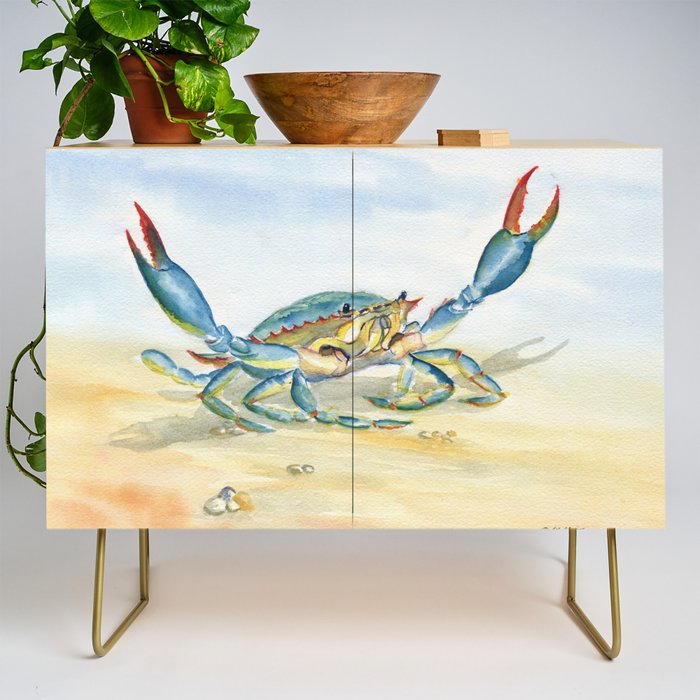 Colorful Blue Crab 2 Credenza Gallery Image 1