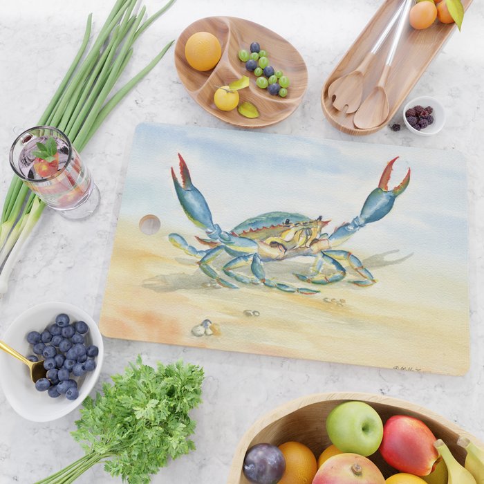 Colorful Blue Crab 2 Cutting Board Gallery Image 2