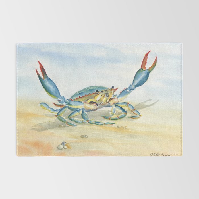 Colorful Blue Crab 2 Rug Gallery Image 2