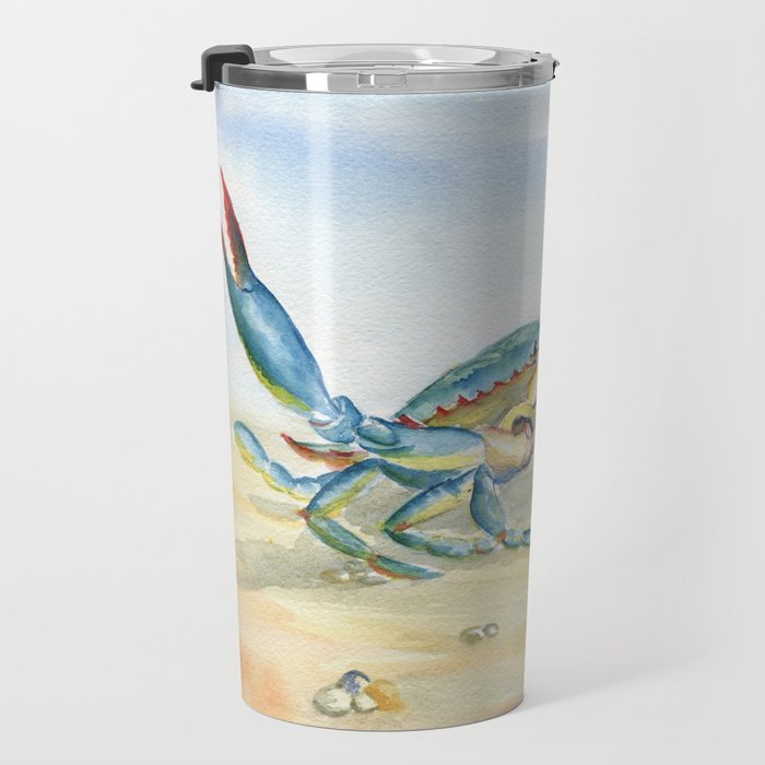 Colorful Blue Crab 2 Travel Mug Gallery Image 3