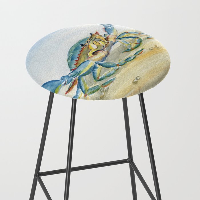 Colorful Blue Crab 2 Stool Gallery Image 2