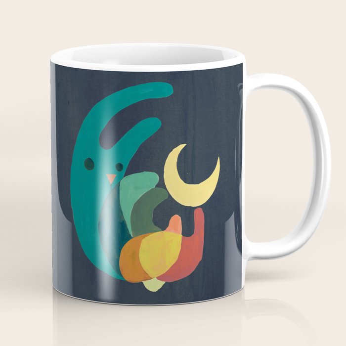 Rabbit and crescent moon Coffee Mug Gallery Image 1
