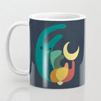 Rabbit and crescent moon Coffee Mug Gallery Image 3