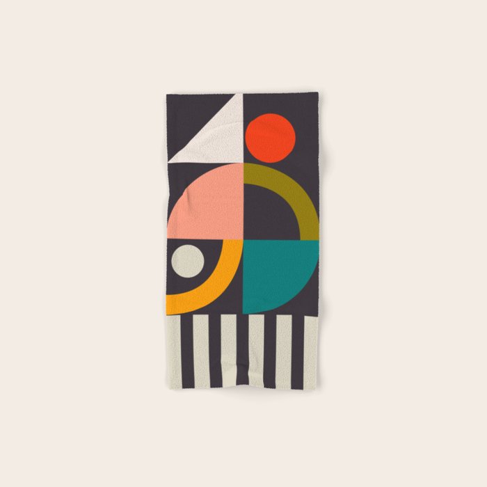 mid century bauhaus geometric large 4 Bath Towel Gallery Image 1
