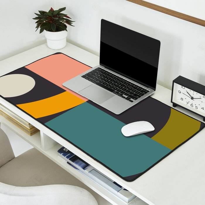 mid century bauhaus geometric large 4 Desk Mat Gallery Image 2