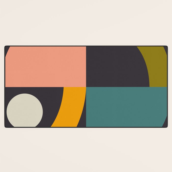 mid century bauhaus geometric large 4 Desk Mat Gallery Image 3