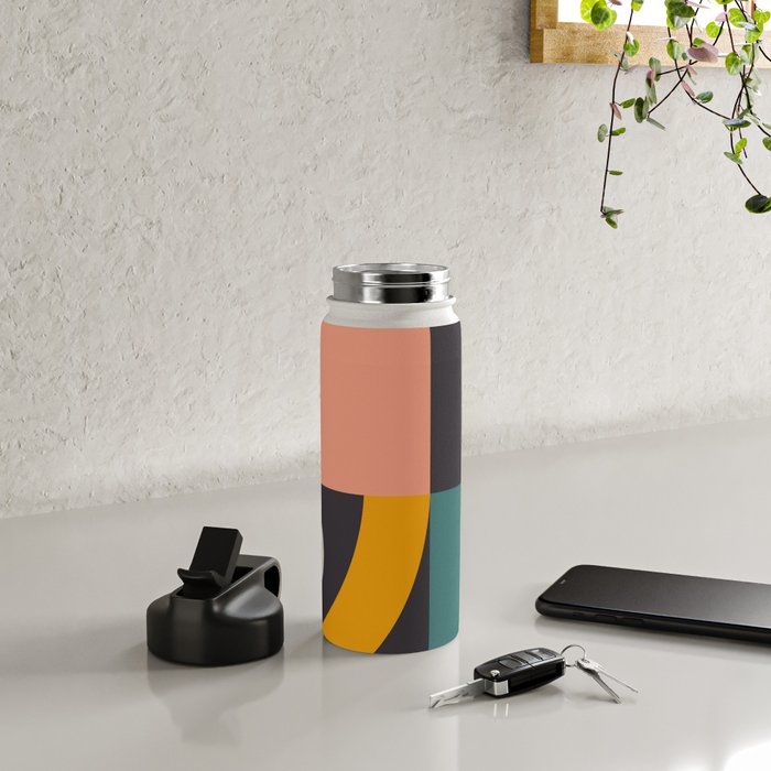 mid century bauhaus geometric large 4 Water Bottle Gallery Image 4
