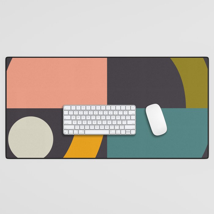 mid century bauhaus geometric large 4 Desk Mat Gallery Image 1