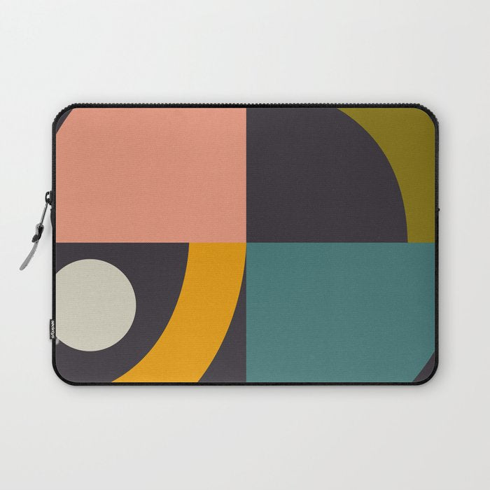 mid century bauhaus geometric large 4 Laptop Sleeve Gallery Image 1