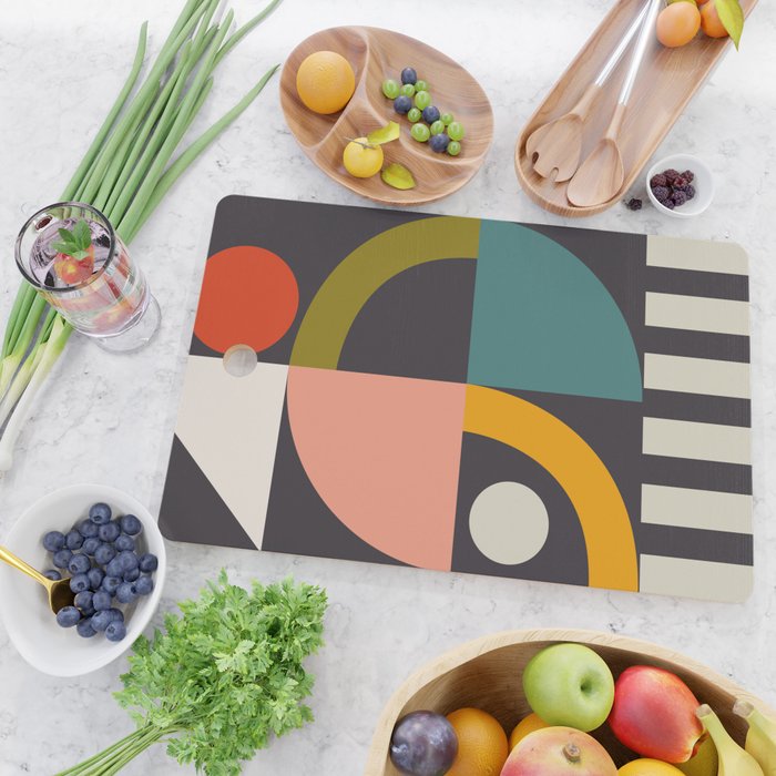 mid century bauhaus geometric large 4 Cutting Board Gallery Image 2