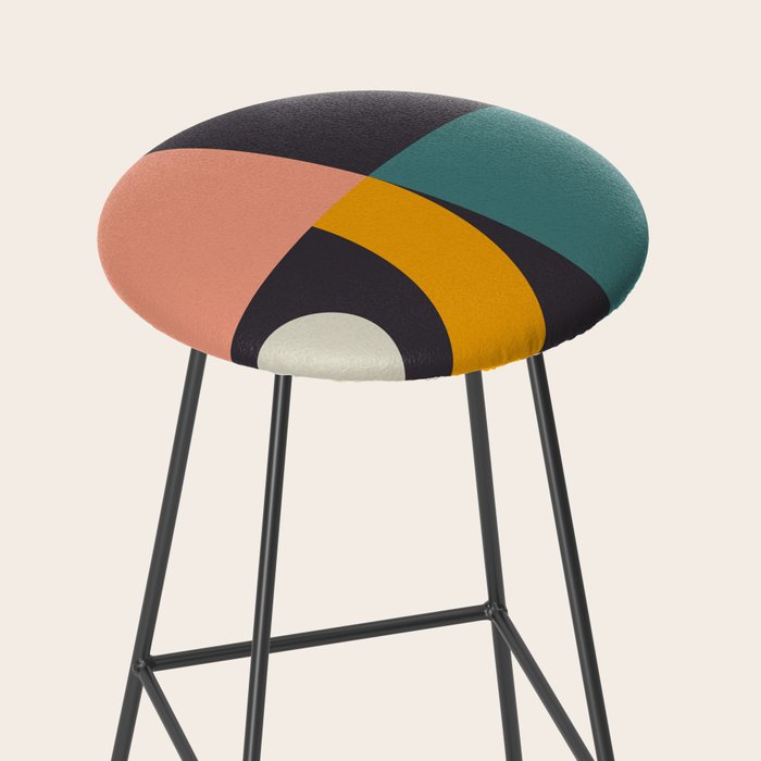 mid century bauhaus geometric large 4 Stool Gallery Image 2
